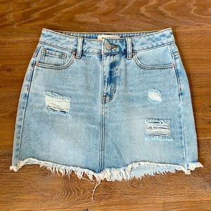 PacSun distressed mini denim skirt